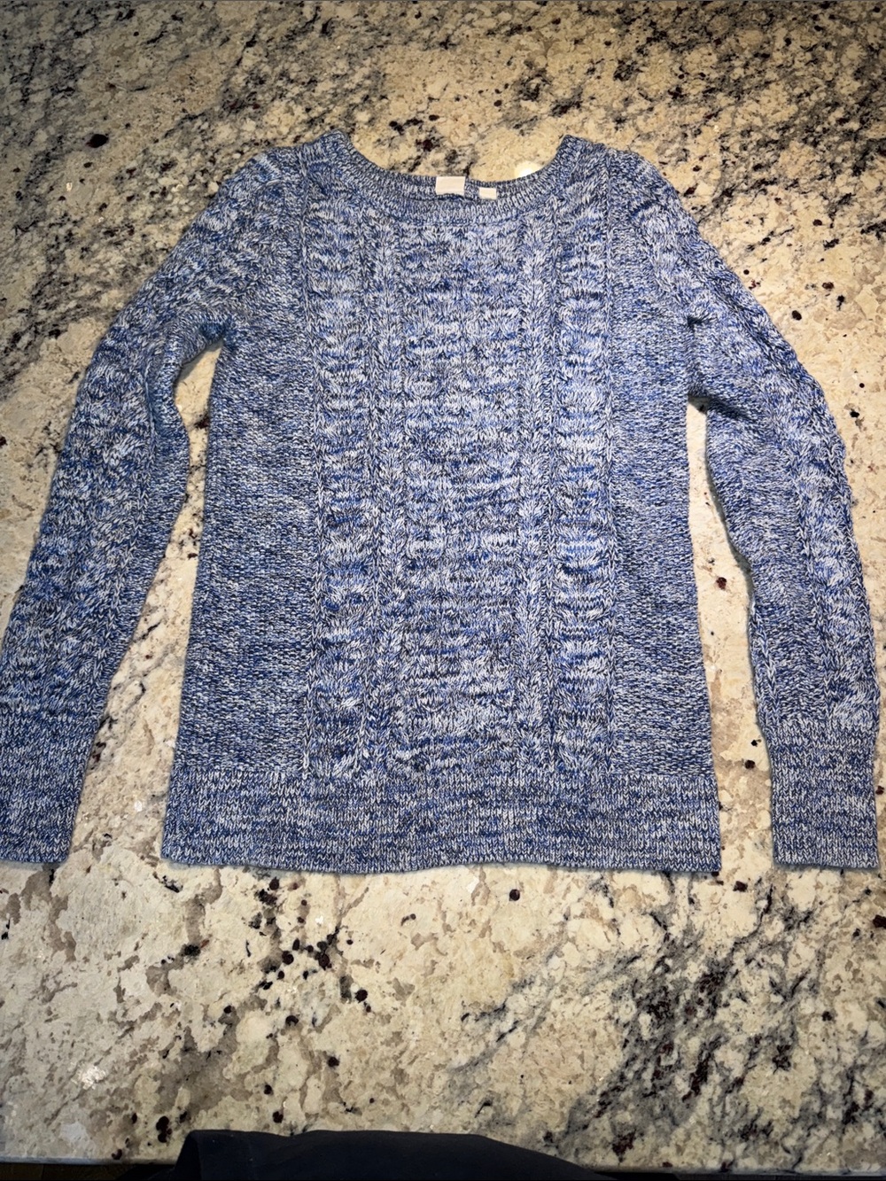 Gap Marled Blue Cable Crewneck Sweater-Women’s
